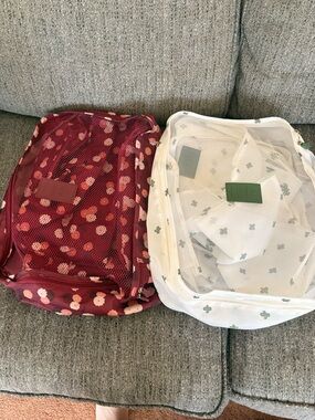 Floral Mesh Packing Cube Set - Burgundy